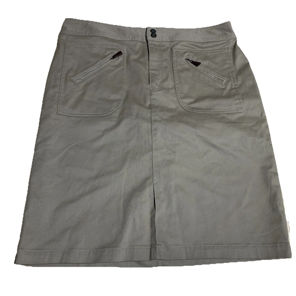Lauren Ralph Lauren Womens Brown Cotton Spandex Stretch Mini Skirt Size 14